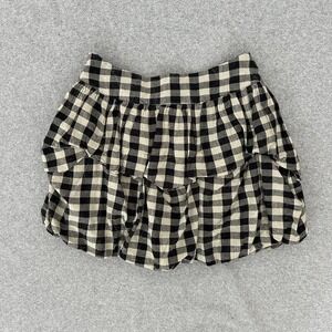 Retro Y2K Charlotte Russe Skirt 10 Mini Gingham Whimsigoth Bubble Tiered‎ Ruffle